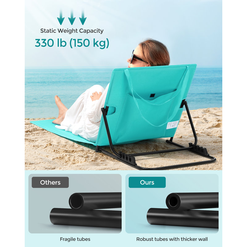 Caite Folding Beach Chair, Lake Blue
