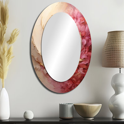 Miroir mural beige et rose