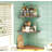 Floating Corner Shelves Set Of 2, Rustic Wood Wall Mounted Shelf Organizer For Living Room, Bedroom, Bathroom, Kitchen-1241653379