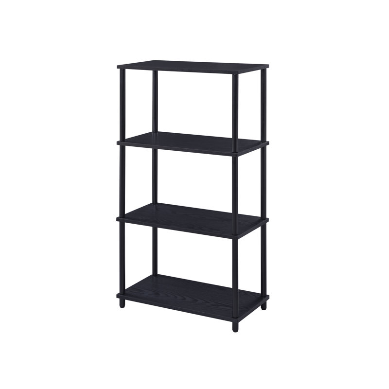 Nypho 3-Shelf Rectangular Bookcase, Black