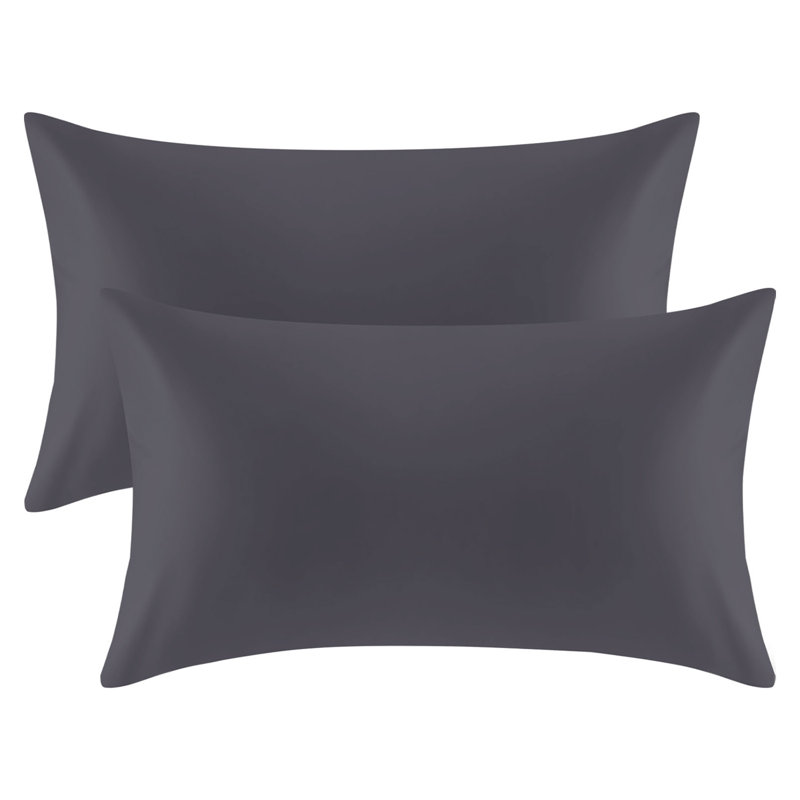 Kandis 100 Microfiber Brushed Plain Envelope Style Pillow Case/Cover, Charcoal