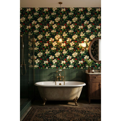 Floral Wallpaper Vintage Traditional Decorative Mural