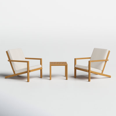 Aubrieana 3 - Piece Acacia Seating Group with Cushions