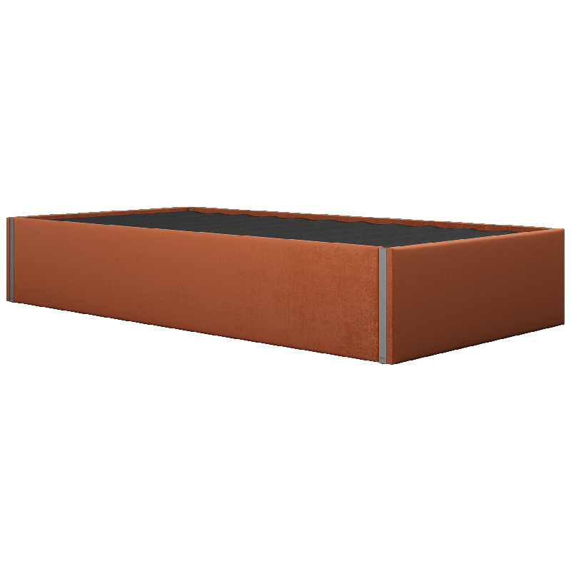 Sapan Upholstered Bed, Velvet Rust, Queen