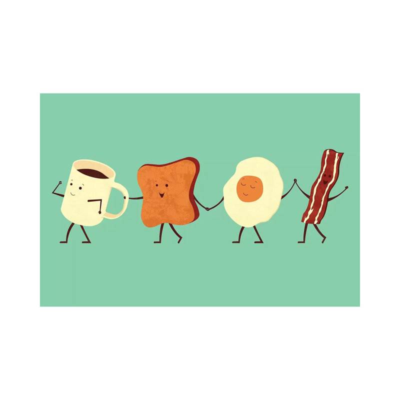 «Let All Go for Breakfast» par Inconnu - impression sur toile tendue, H 8 po x l 12 po x P 0,75 po