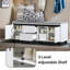 Banc de rangement pour chaussures avec 2 portes, 2 tiroirs et banc à coussins pour hall d'entrée, blanc, l 43,3 po x P 13,8 po x H 16,5 po