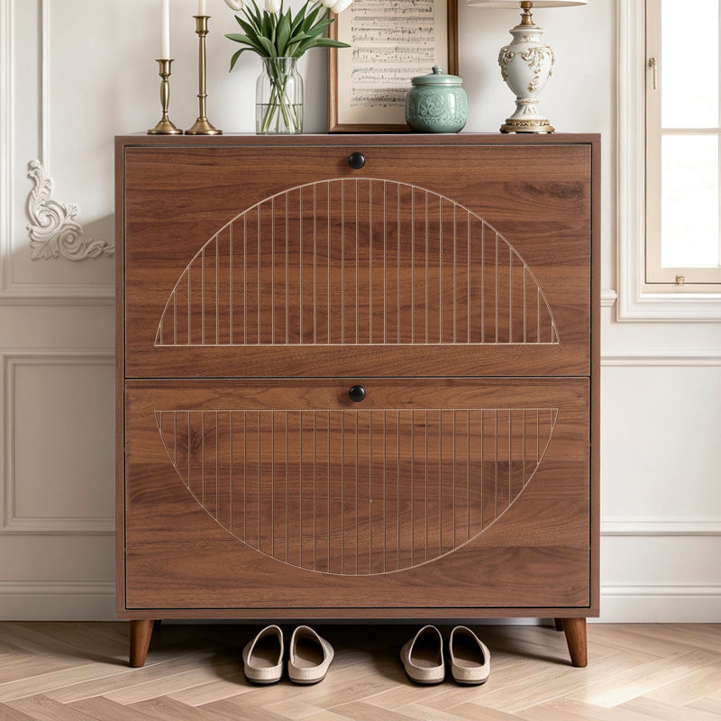 Armoire de rangement pour chaussures avec 2 portes rabattables 20 paires