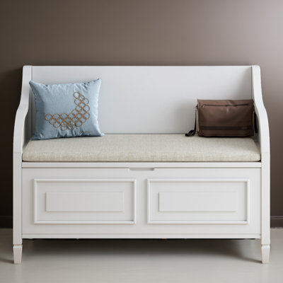 Banc de rangement pour chaussures de 42 po avec coussin, rangement pour hall d'entrée avec rangement caché
