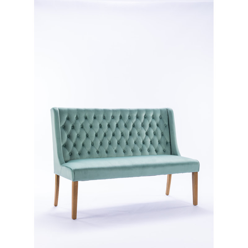 Mairead Upholstered Bench, Blue, 98cm H x 140cm W x 66cm D