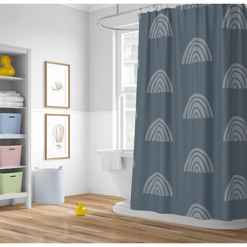 Bows Match Ultra-Thin Lightweight Shower Curtain, Blue