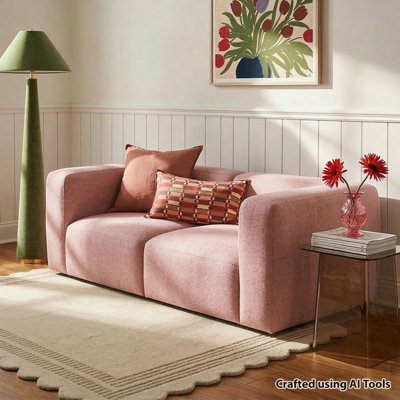 2-Piece Modular Boucle Sectional Sofa