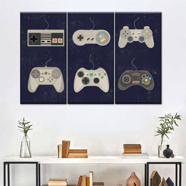 Abstract Gamepad Wall Art Poster, Gaming Console Wall Art Print on
