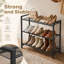 Range-chaussures en métal 12 paires, range-chaussures autoportant pour les petits espaces de garage de placard d'entrée, tablette de rangement en acier-2134478086-2134478089