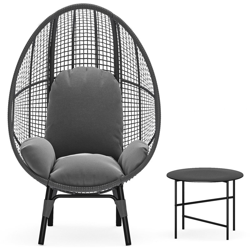 Chellsie 1 Person Egg Chair with Stand