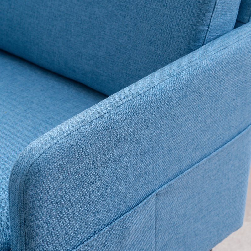 Upholstered Accent Chair, Blue Linen