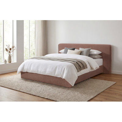 DALINA UPHOLSTERED KING BED BROWN VELVET BLACK