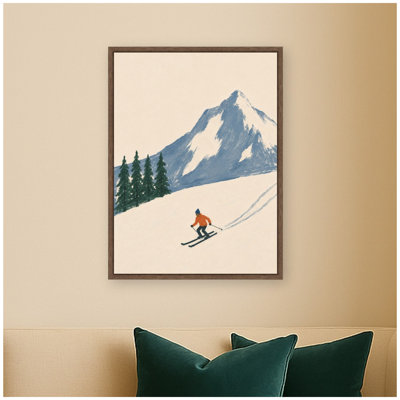 Alpine Ski by Laura Moss Framed Canvas Wall Art Print