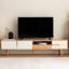 Meuble télé moderne en bois massif blanc-1354574922