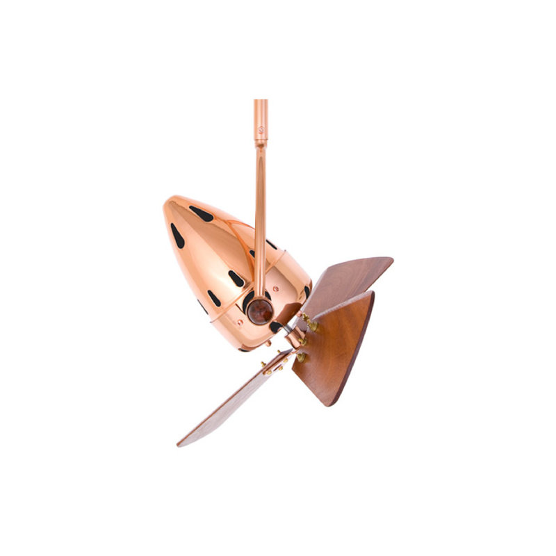 16" Jarold Directional 3 Blade Ceiling Fan, Polished Copper