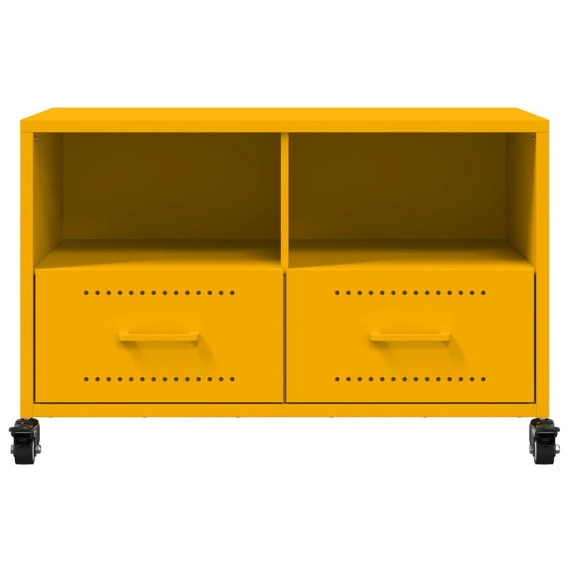 Alayza Unfinished TV Stand for TVs up to 24", Mustard, 68cm