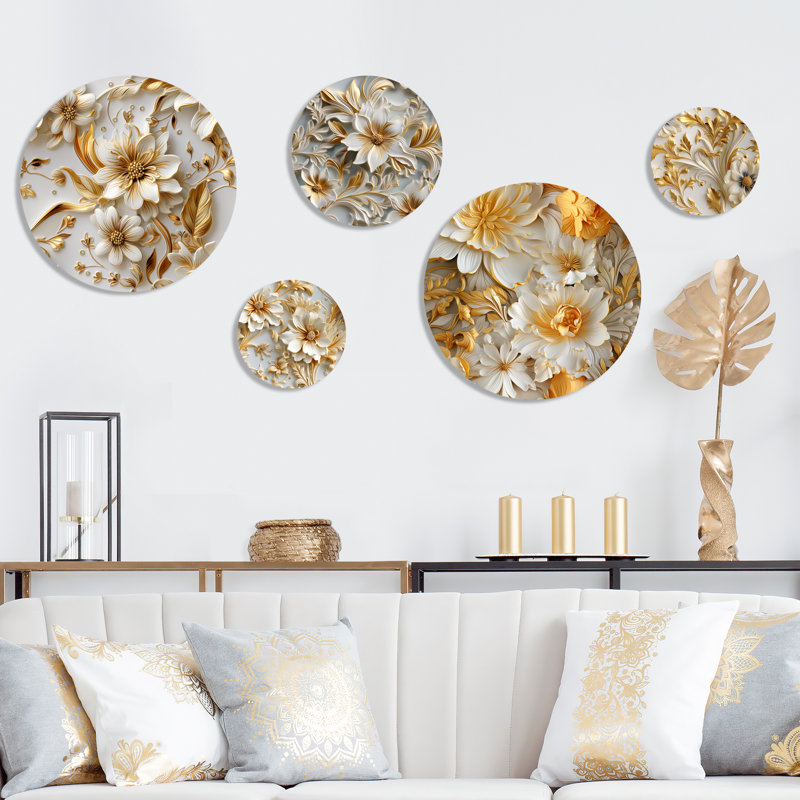 Billie - Ensemble abstrait d'art mural rond glamour de 5
