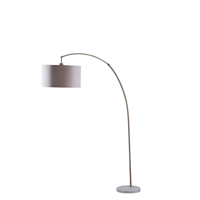 86" Tall Metal Floor Arc Lamp, Gray, Gray