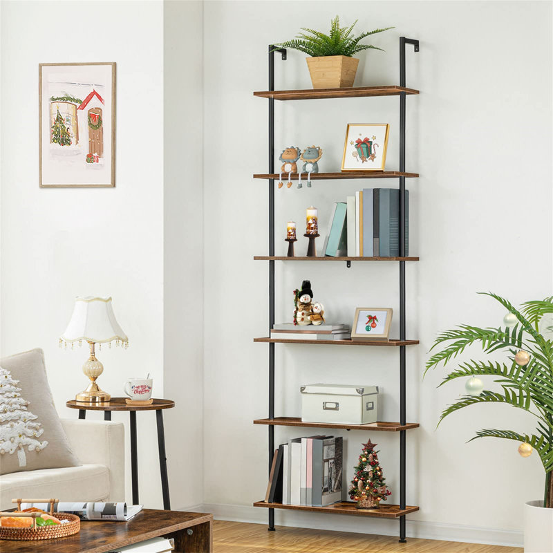 Akeria Metal Ladder Bookcase, 200.5cm H x 60cm W x 24cm D