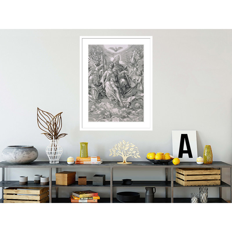 Le pub de la Sainte-Trinité (gravure sur bois) par Albrecht Dürer, impression giclée sur cadre, H 21,75 po x l 17,23 po