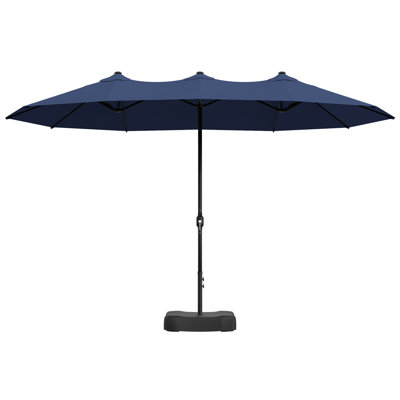 15Ft Big Double-Sided Patio Umbrella With Base