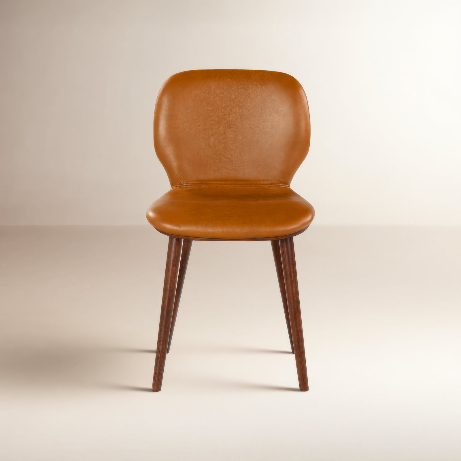 Vanya Side Chair, Brown Leather
