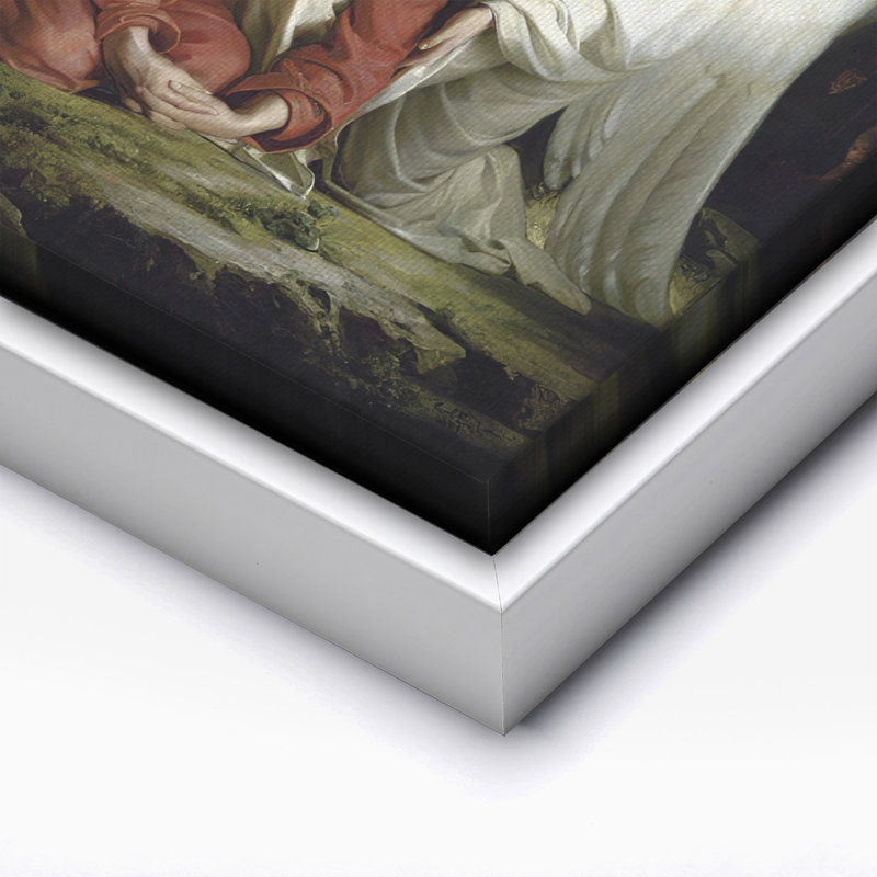 Jésus-Christ dans le jardin de Gethsémani, Canevas, H 12 po x l 16 po, Encadrement blanc