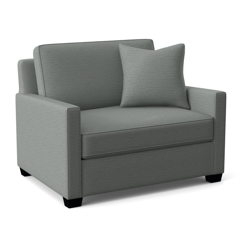 Nicklaus Sleeper Sofa, Black Finish, White Performance Fabric; 0851-94, 5" Innerspring Mattress