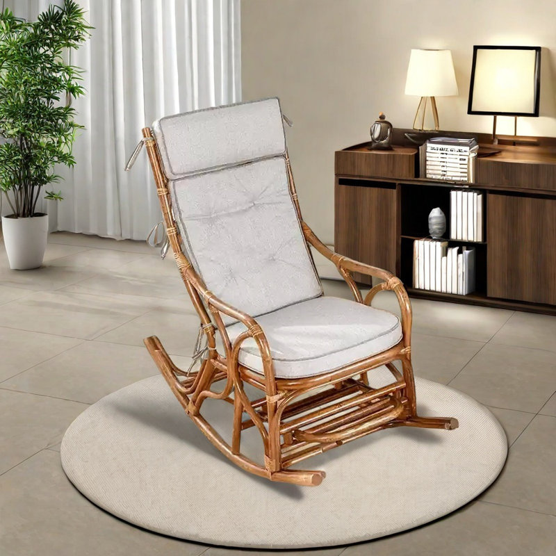 Ergonomic rattan rocking chair
