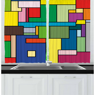 Geometric Pointed Kitchen Curtain