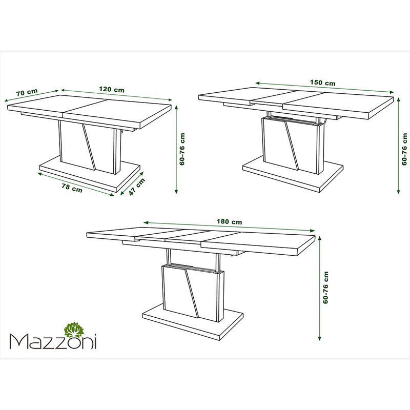 Noires Lift Top Pedestal Coffee Table, Walnut/Black