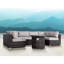 Salon extérieur pour 4 personnes avec foyer 55000, modulaire et réversible 7 pièces, siège ergonomique, housse de coussin d'eau et 14 coussins, flamme réglable, design