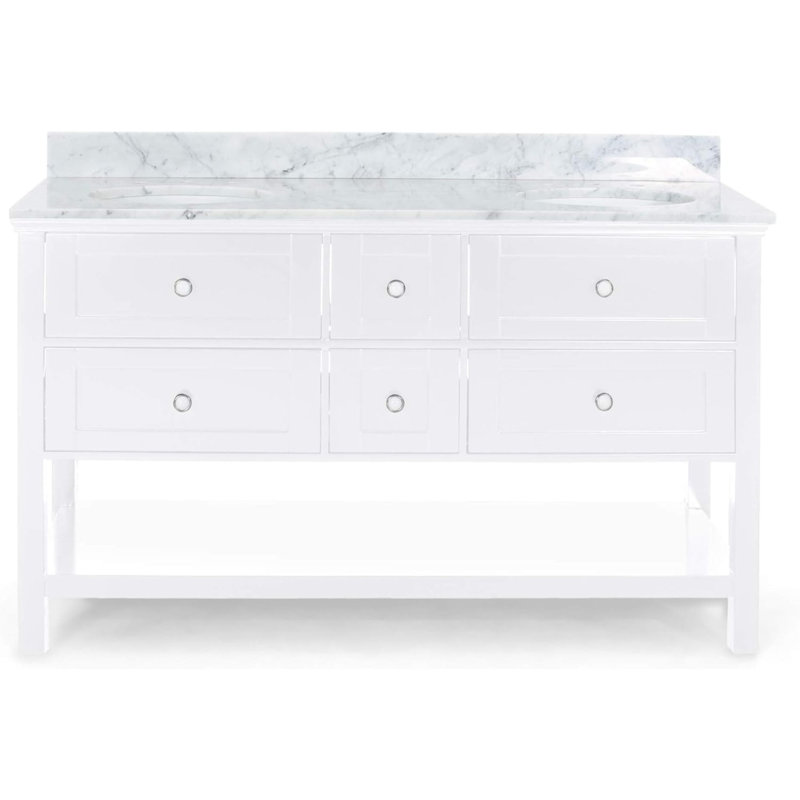 Dewie 61'' Double Bathroom Vanity with Marble Top