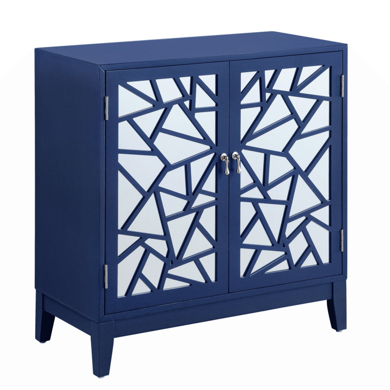 Einstein Blue Finish Console Cabinet, 33" H x 32" W x 16" D