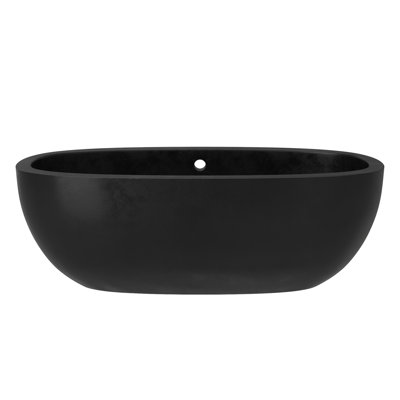 Avalon NativeStone Concrete Freestanding Oval Soaking Bathtub