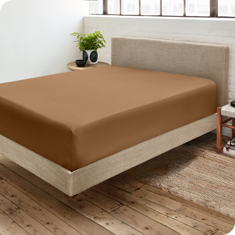 Microfiber Fitted Sheet, Queen Fitted Sheet, Caramel