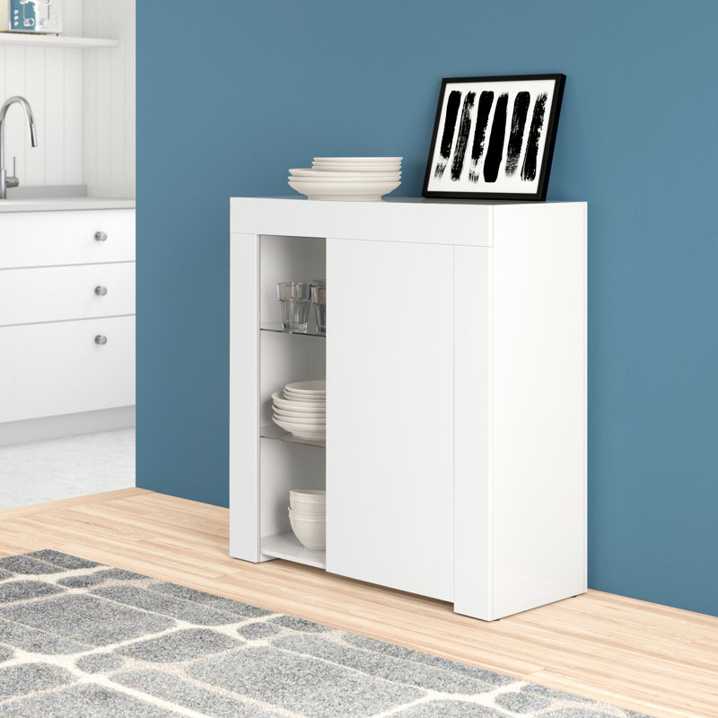 Camargue 85cm Sideboard, White/White, Included