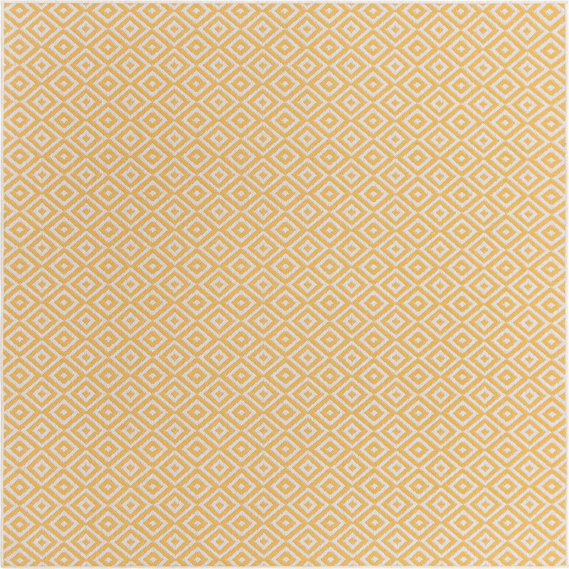 Outdoor Destiny Area Rug Gold Color, Square 7'10"