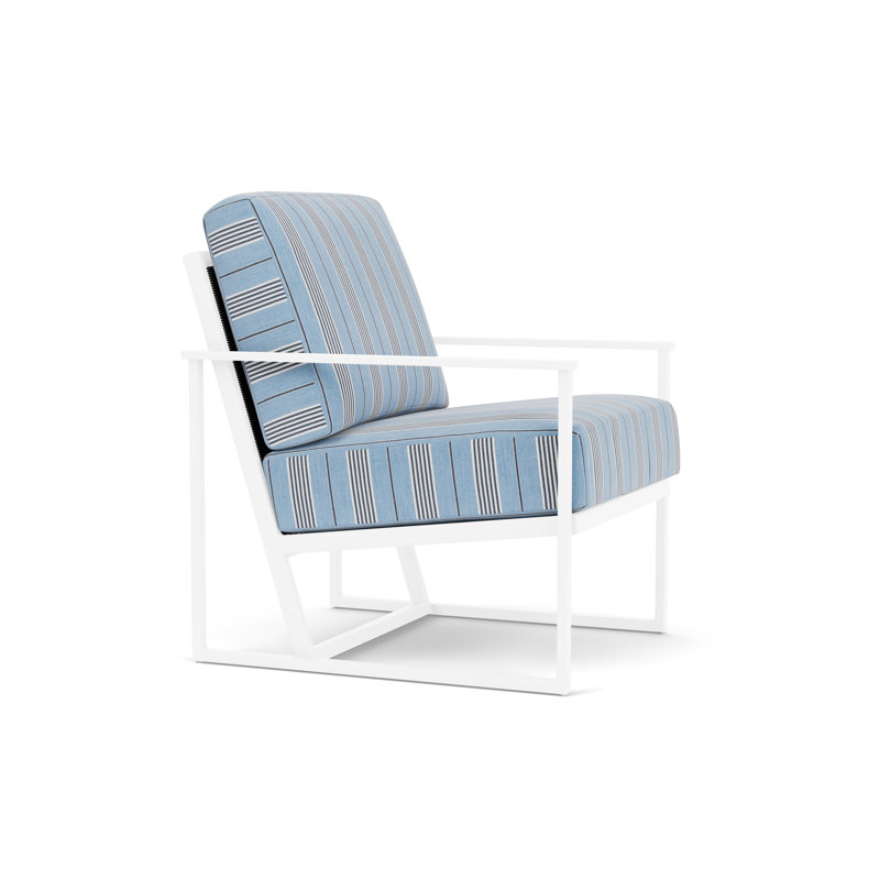 Summit Outdoor Lounge Chair, White, Hickory, Hansen Sky