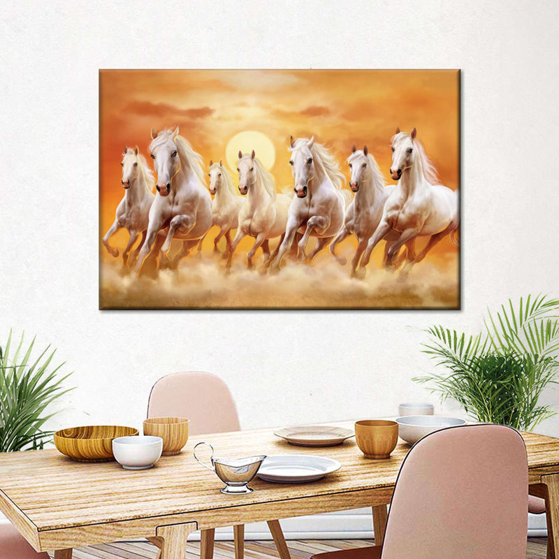 Seven Running Horses Canvas Print, 30" H x 45" W x 1.25" D