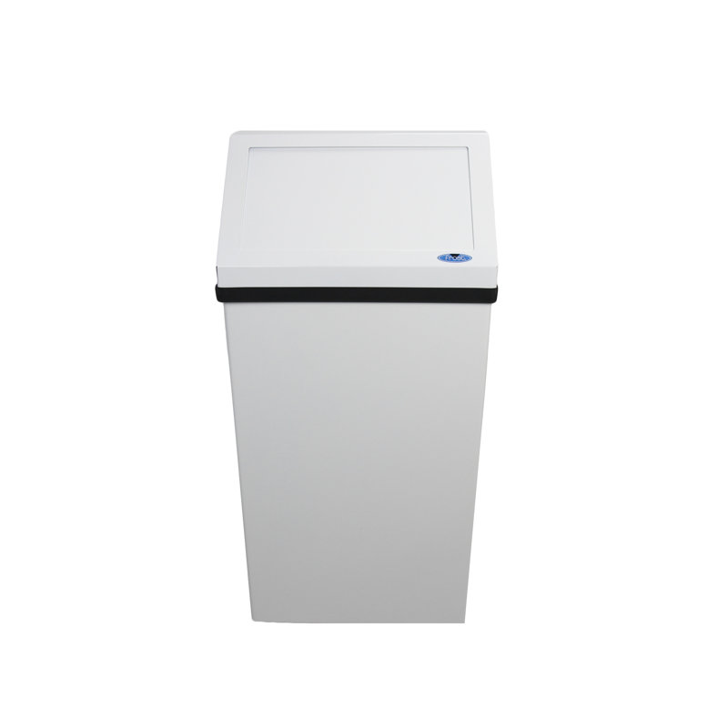Wall Mounted Waste Receptacle, White Epoxy