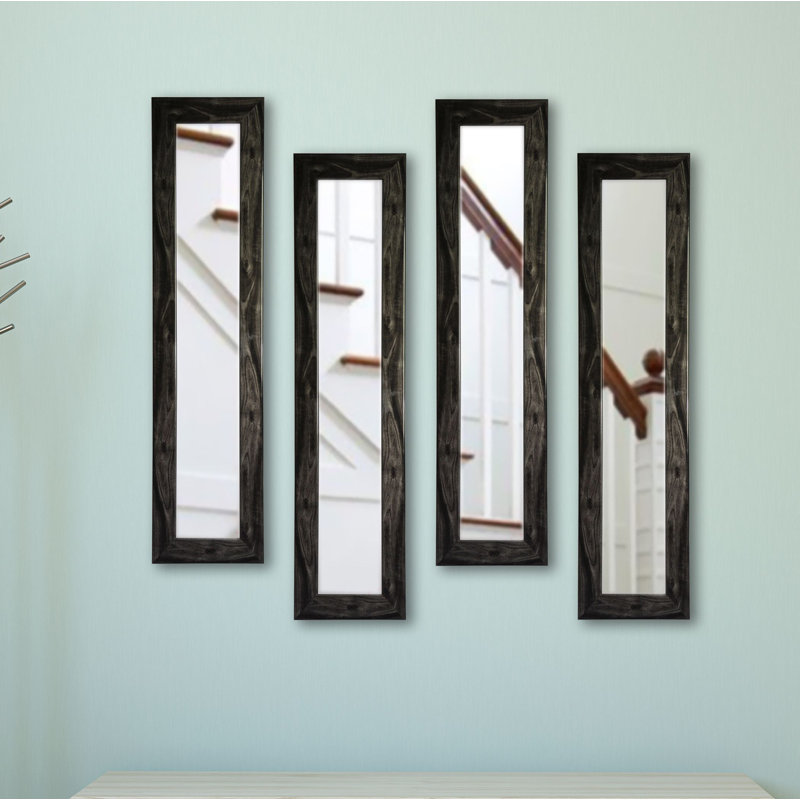 Ensemble de 4 panneaux de miroir modernes et contemporains Trujillo, H 19,5 po x l 7,5 po