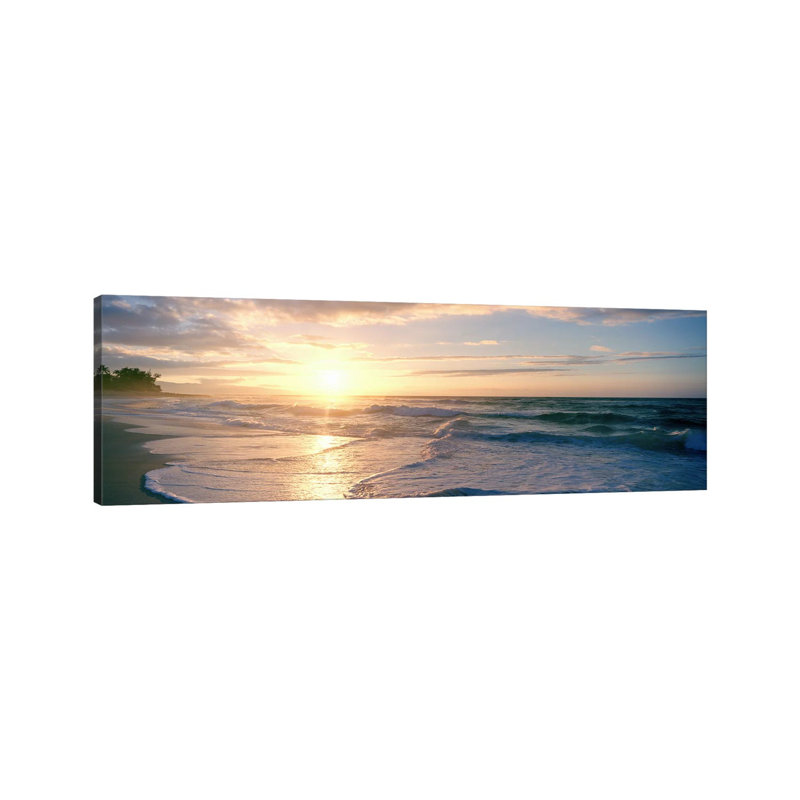 Coucher de soleil sur la mer - Giclée sur toile tendue avec châssis, H 20 po x l 60 po