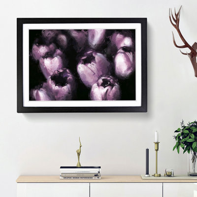 The Purple Tulips in Abstract - Picture Frame Painting Print