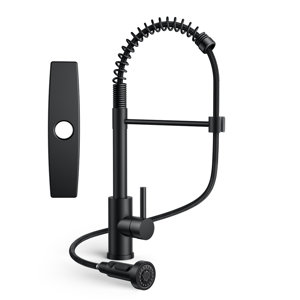 Kitchen Faucet with Pull Down Sprayer, Stainless Steel Kitchen Faucet, Utility Single Handle Spring Sink Faucets 1 or 3 Hole, Kitchen Faucets for Farmhouse Camper Laundry Rv Bar