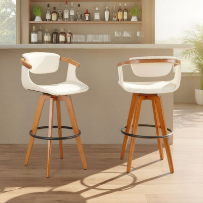 Dirksen Fixed-Height Upholstered Bar Stool with Swivel